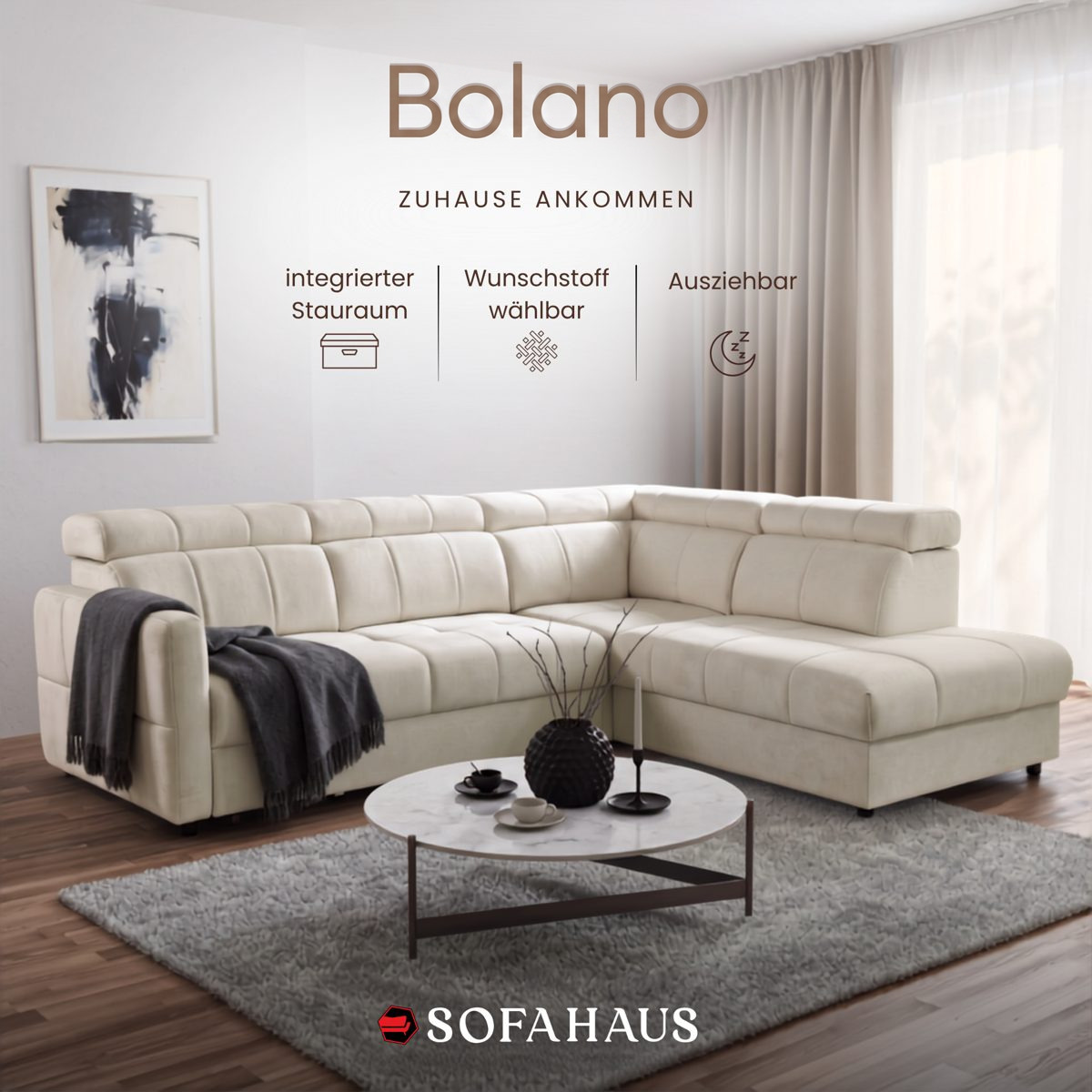 Sofa Bolano, Zuhause ankommen