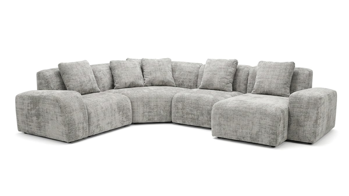 Wohnlandschaft Camaro in grauem Chenille